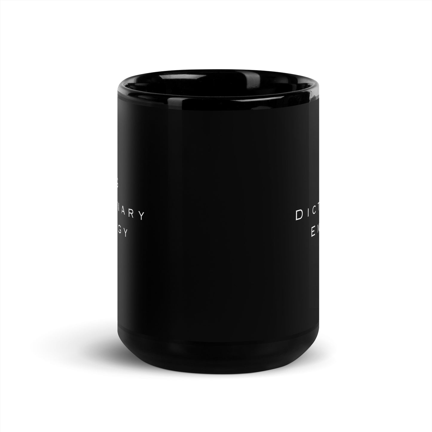 Big Dictionary Energy Black Glossy Mug