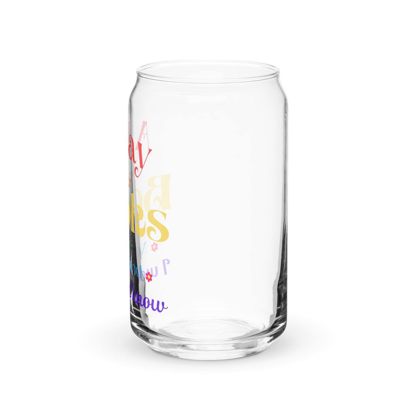 A Day Without Books, Can-shaped glass
