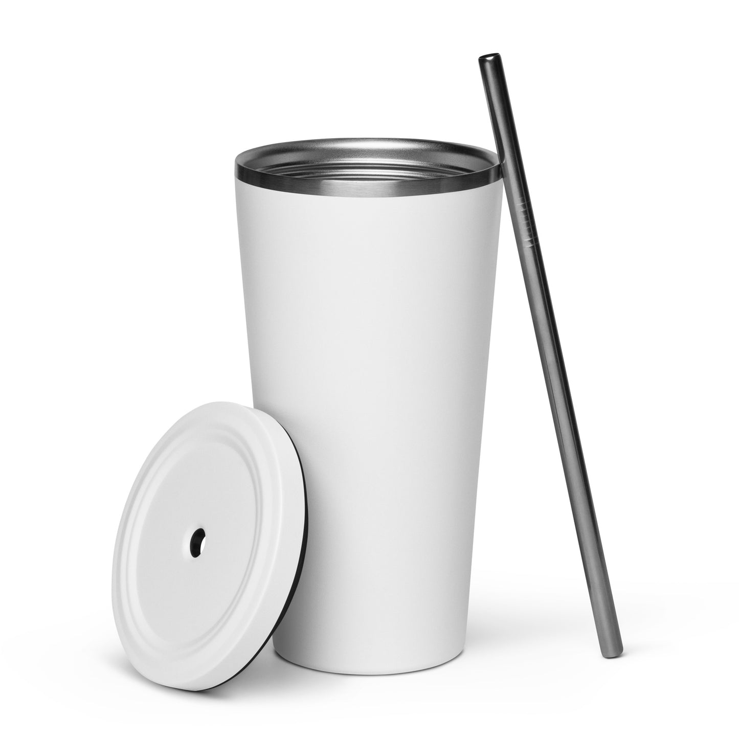 Shelf Control Insulated tumbler with a straw