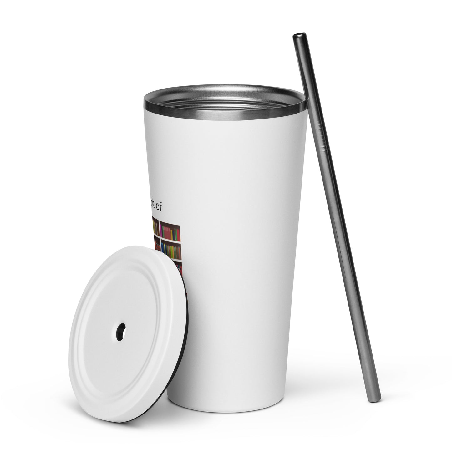 Shelf Control Insulated tumbler with a straw