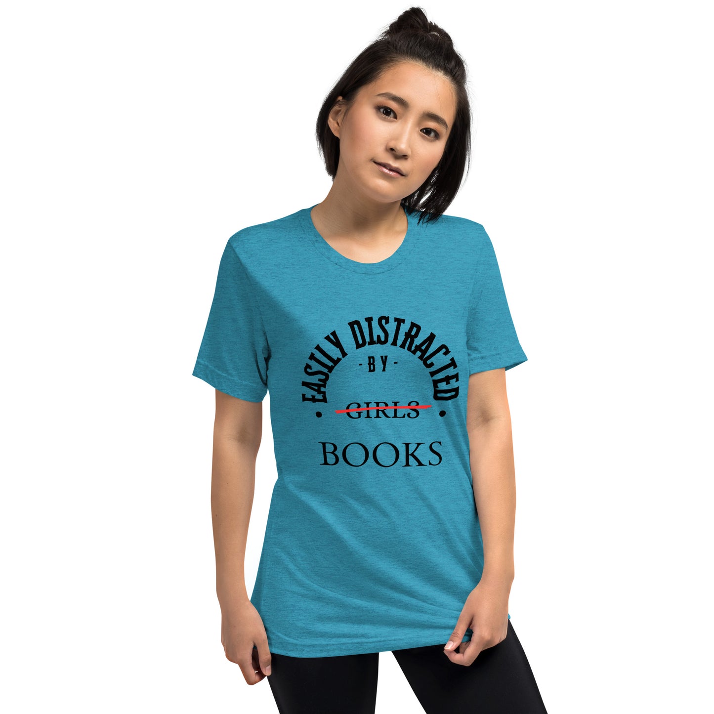 Easily Distracted By Books Short Sleeve tri-blend