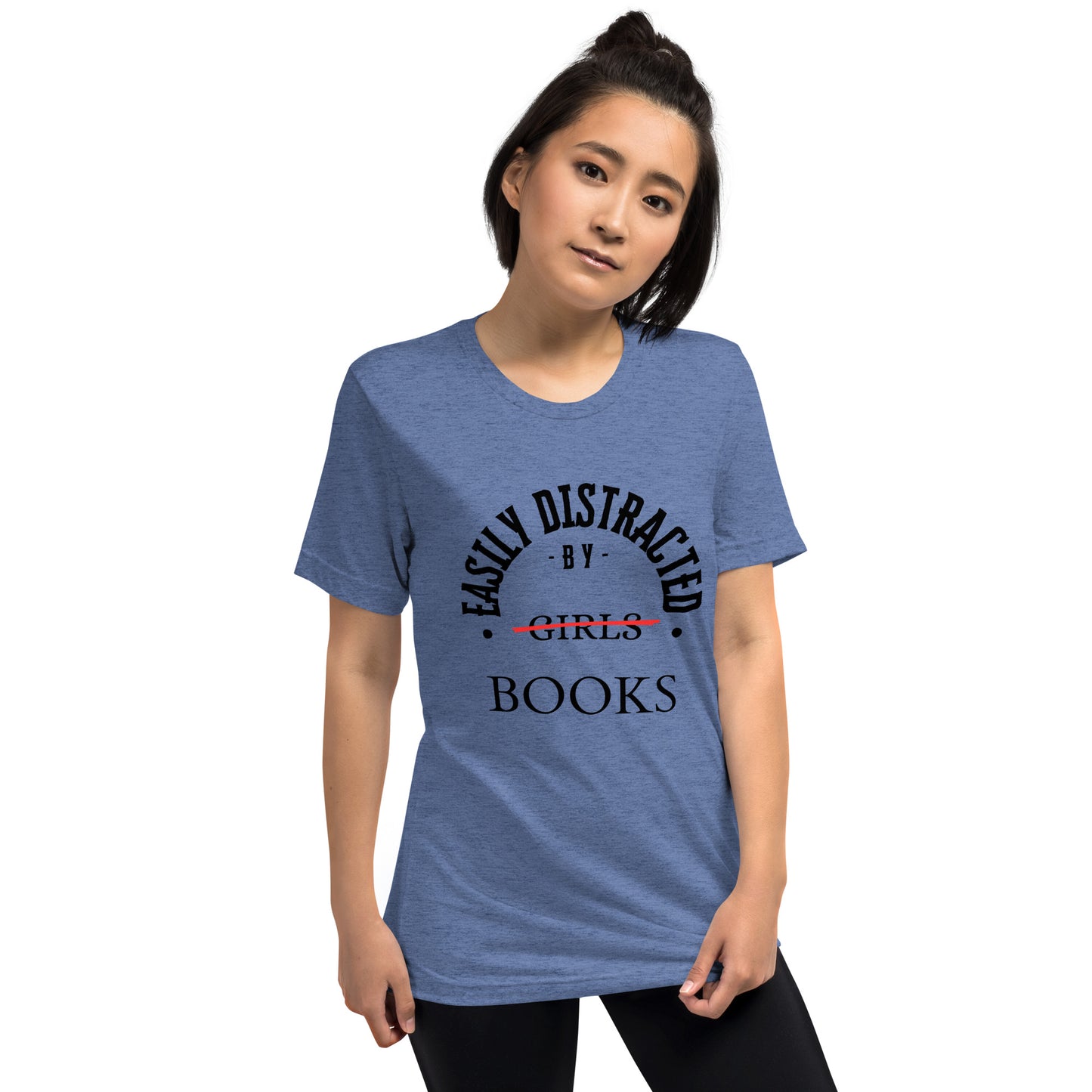 Easily Distracted By Books Short Sleeve tri-blend