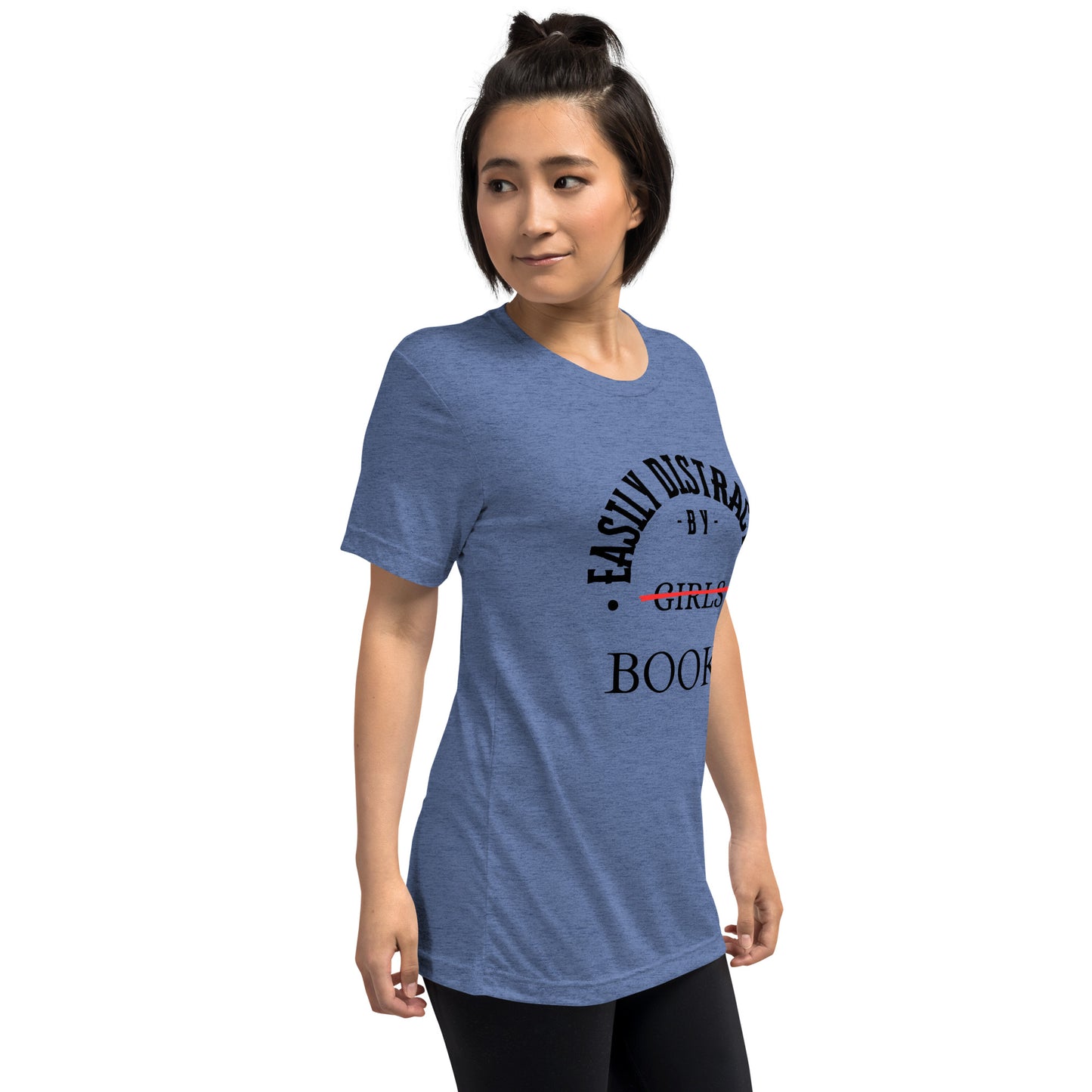 Easily Distracted By Books Short Sleeve tri-blend