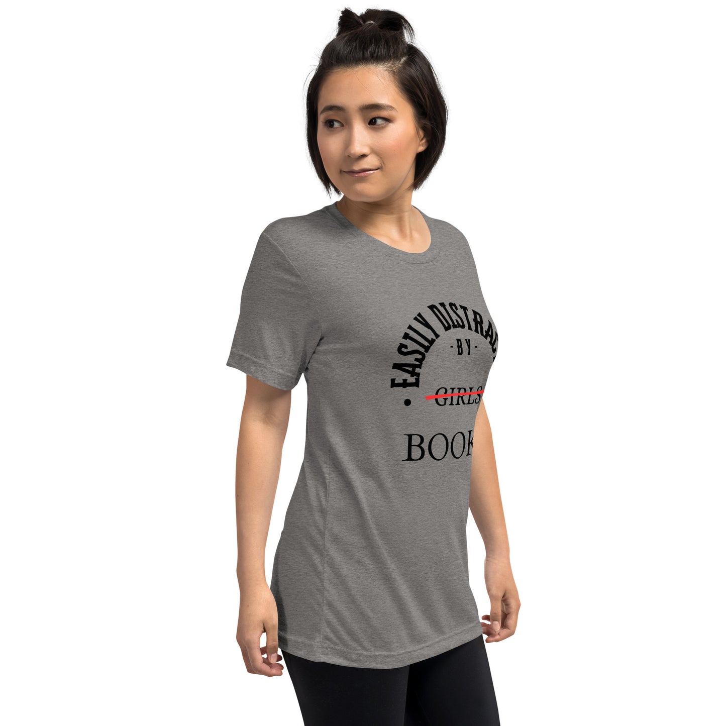 Easily Distracted By Books Short Sleeve tri-blend
