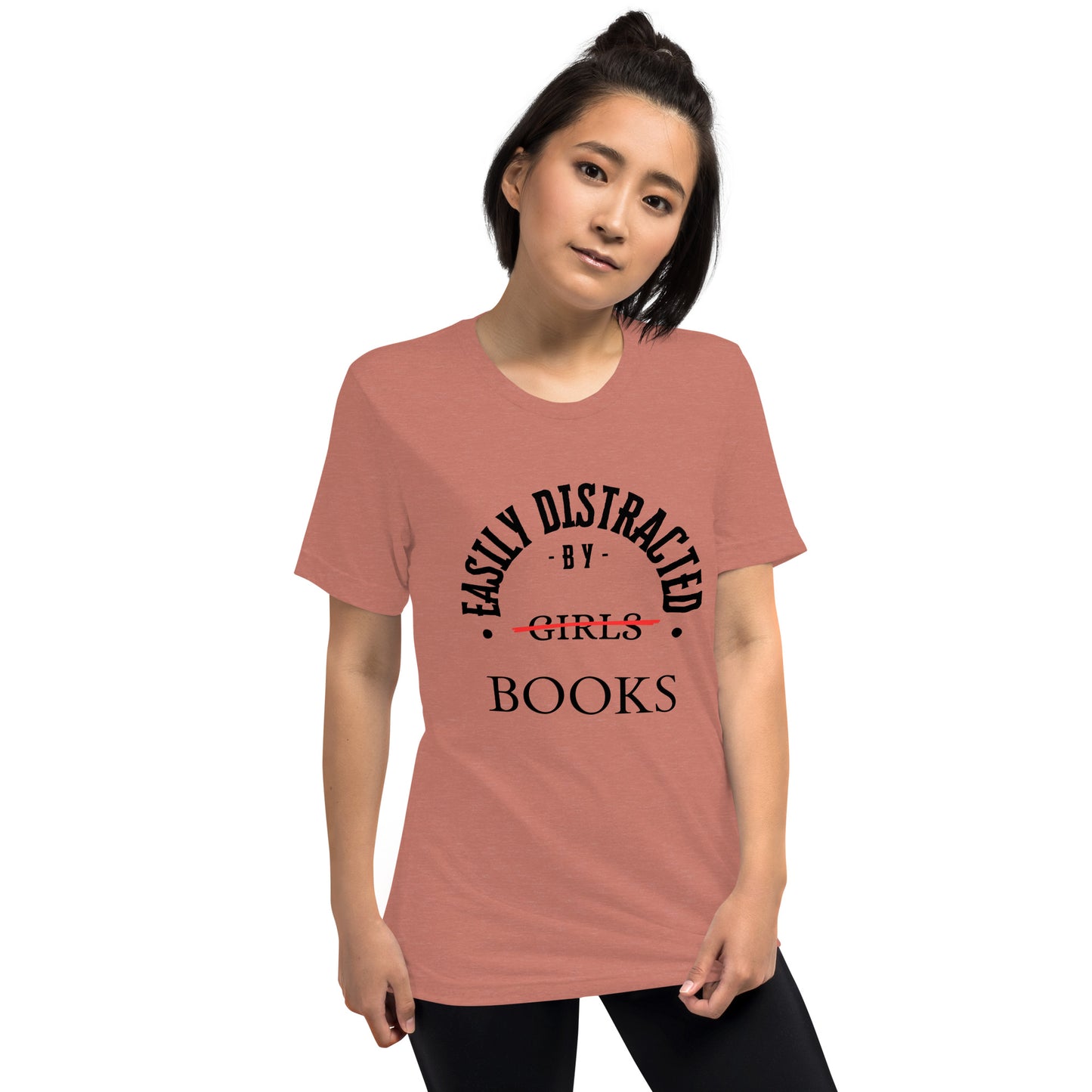 Easily Distracted By Books Short Sleeve tri-blend