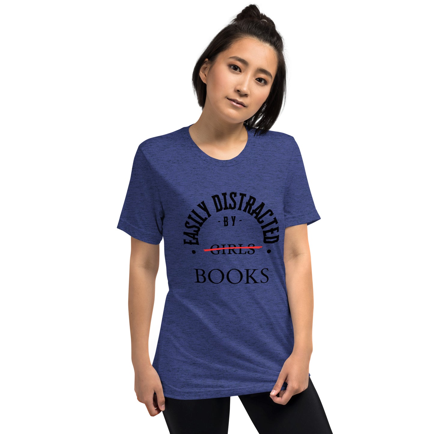 Easily Distracted By Books Short Sleeve tri-blend
