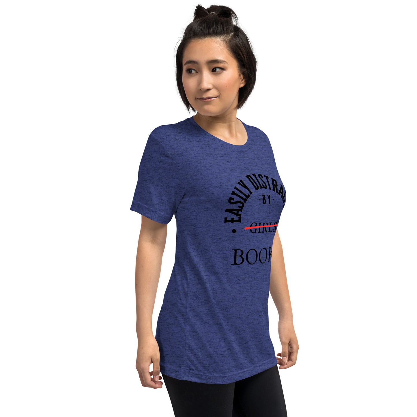 Easily Distracted By Books Short Sleeve tri-blend
