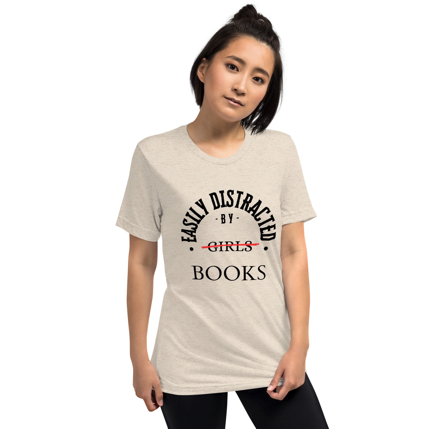 Easily Distracted By Books Short Sleeve tri-blend