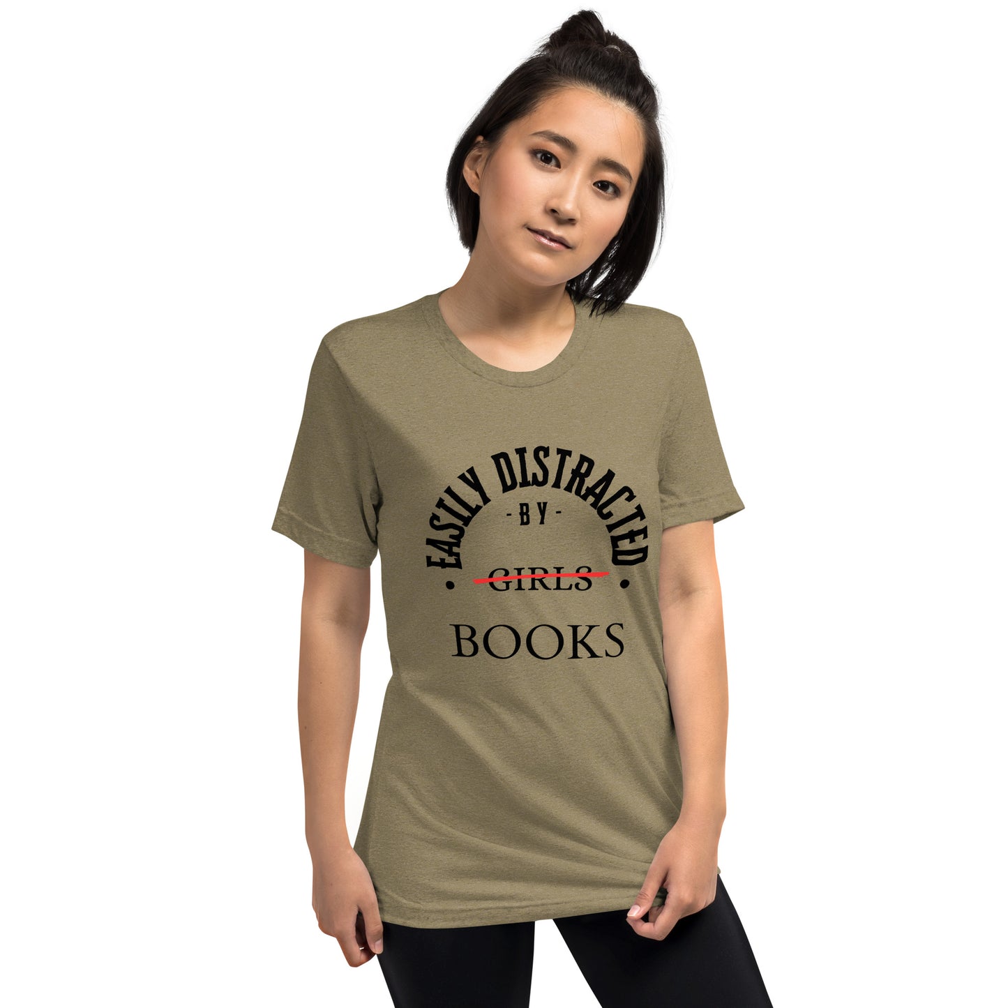 Easily Distracted By Books Short Sleeve tri-blend