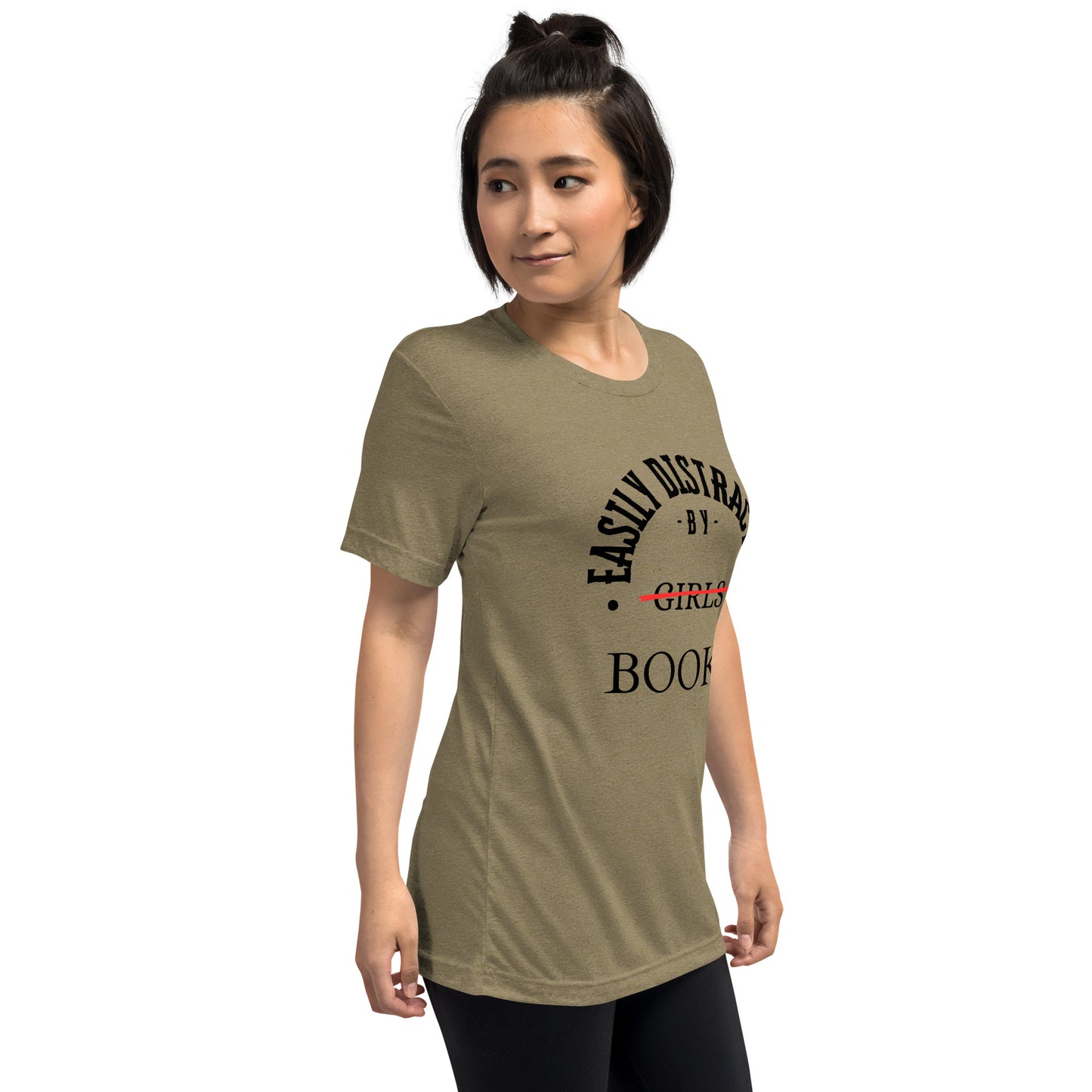 Easily Distracted By Books Short Sleeve tri-blend