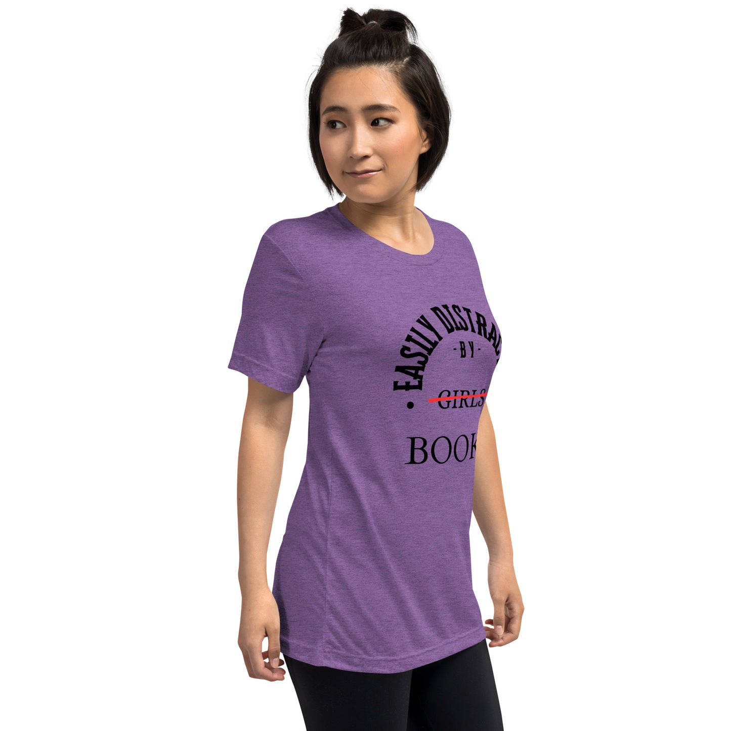 Easily Distracted By Books Short Sleeve tri-blend