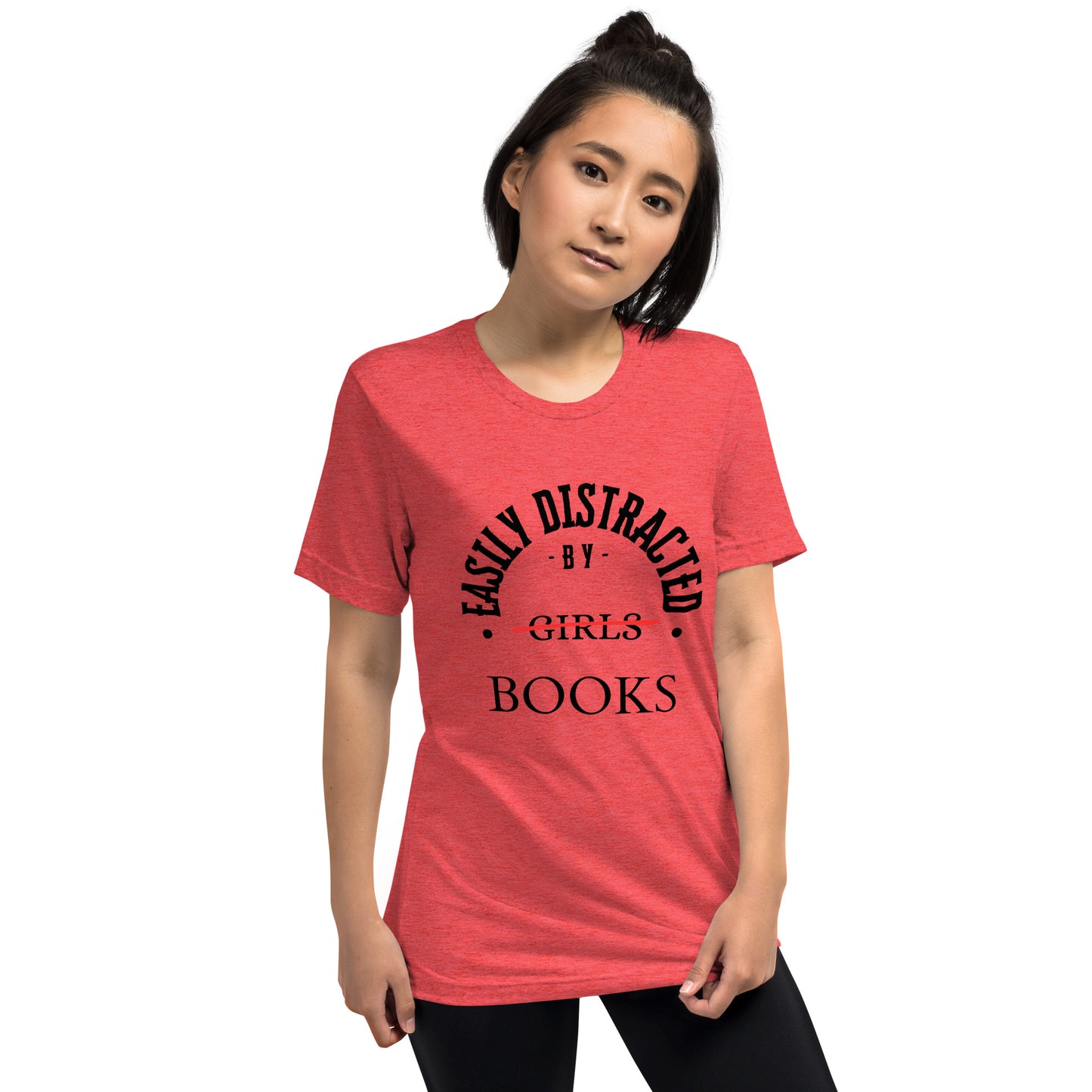 Easily Distracted By Books Short Sleeve tri-blend