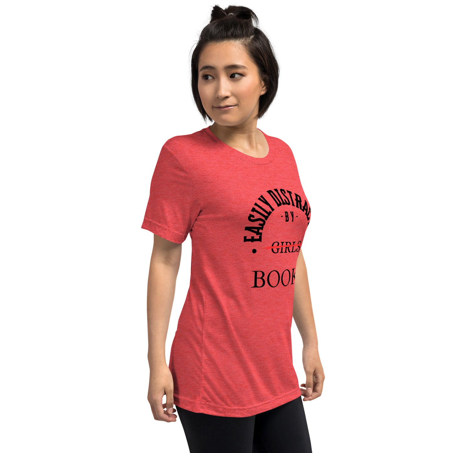 Easily Distracted By Books Short Sleeve tri-blend