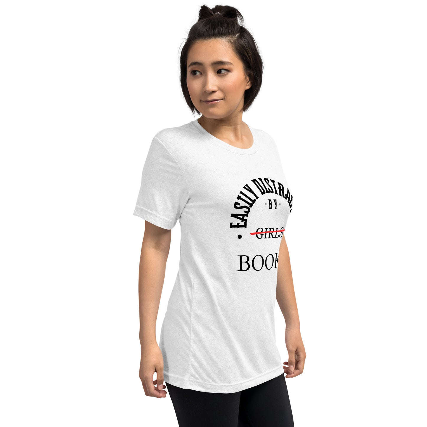 Easily Distracted By Books Short Sleeve tri-blend