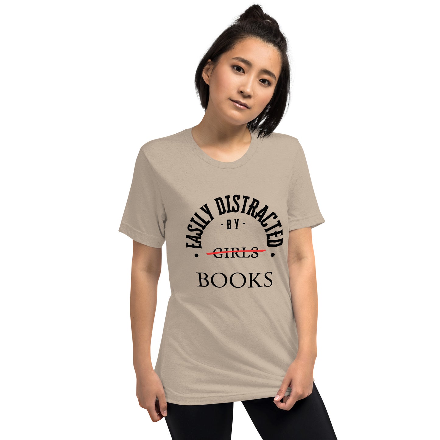 Easily Distracted By Books Short Sleeve tri-blend