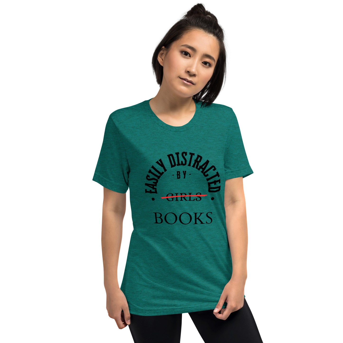 Easily Distracted By Books Short Sleeve tri-blend