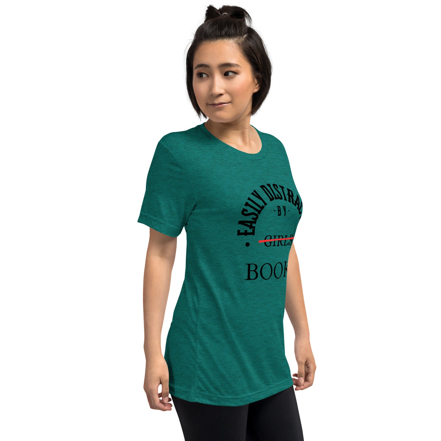Easily Distracted By Books Short Sleeve tri-blend