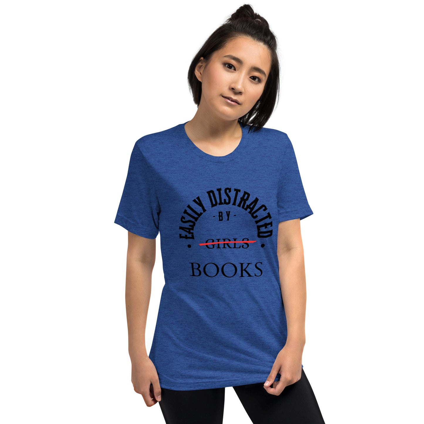 Easily Distracted By Books Short Sleeve tri-blend