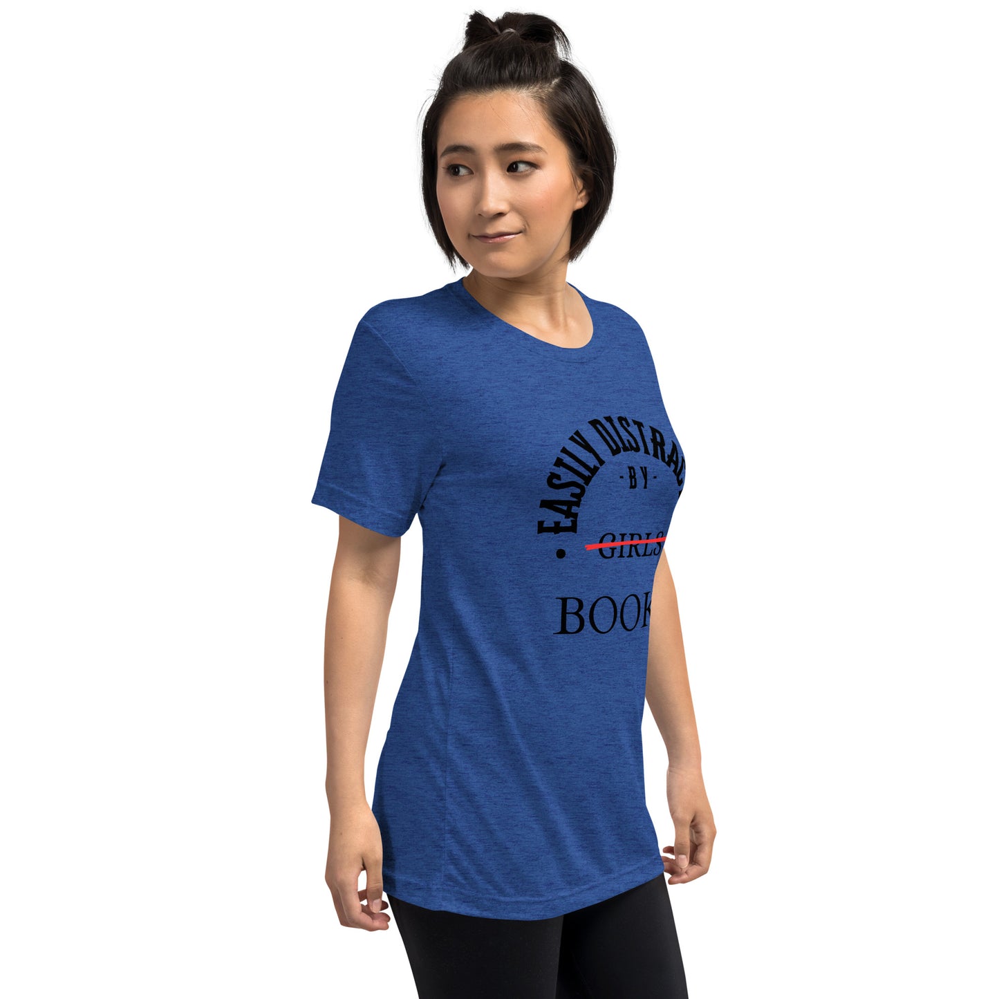 Easily Distracted By Books Short Sleeve tri-blend
