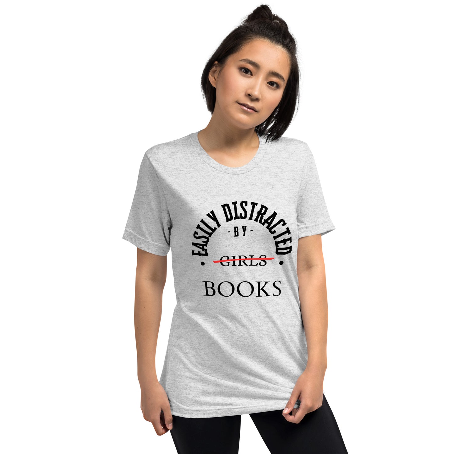 Easily Distracted By Books Short Sleeve tri-blend
