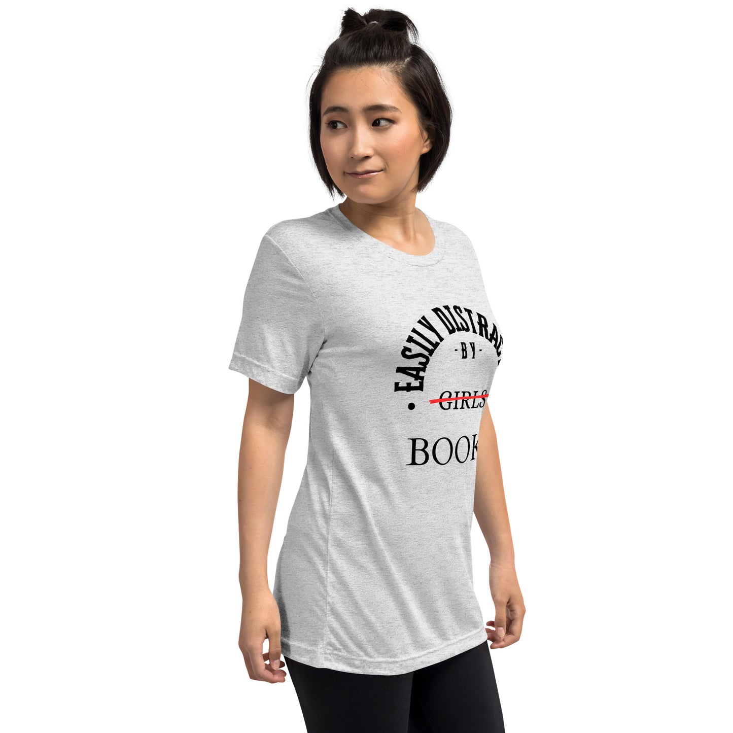 Easily Distracted By Books Short Sleeve tri-blend