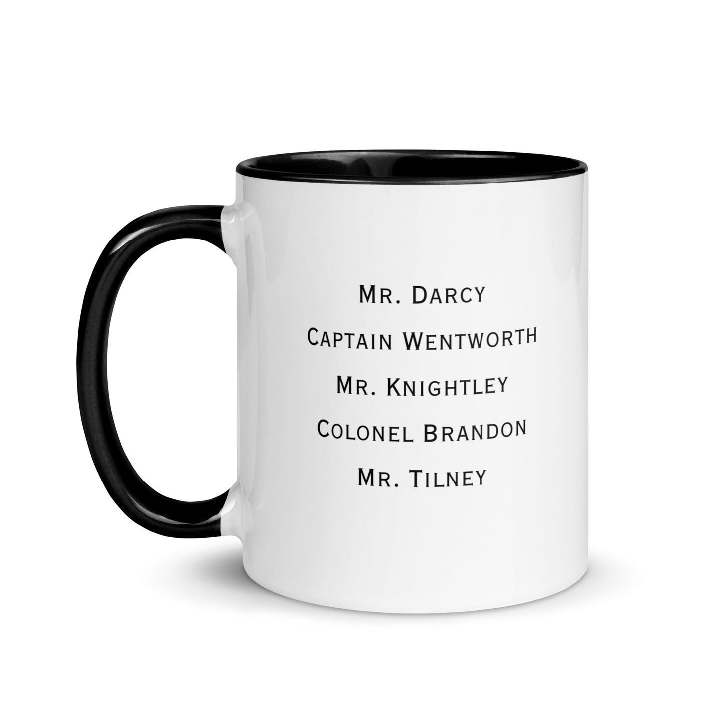 Austen Hero names, Mug with Color Inside