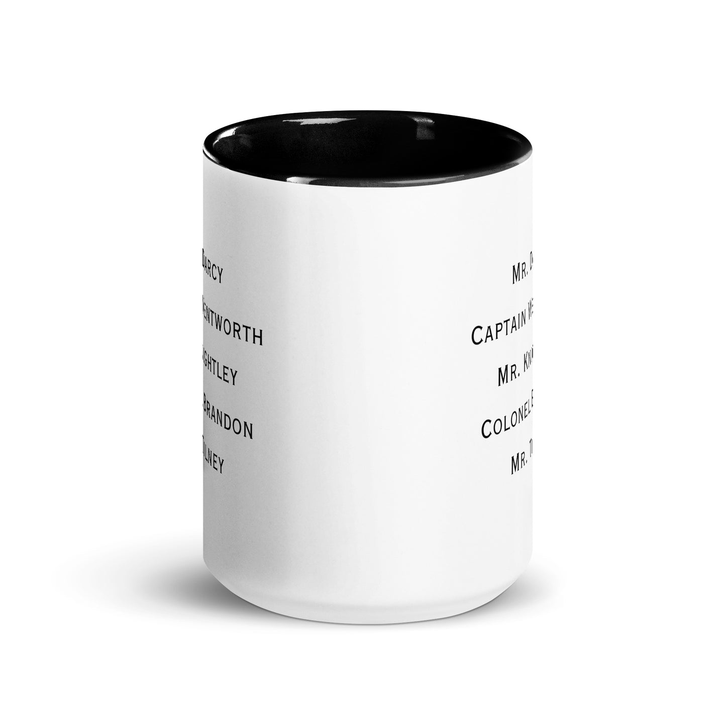 Austen Hero names, Mug with Color Inside