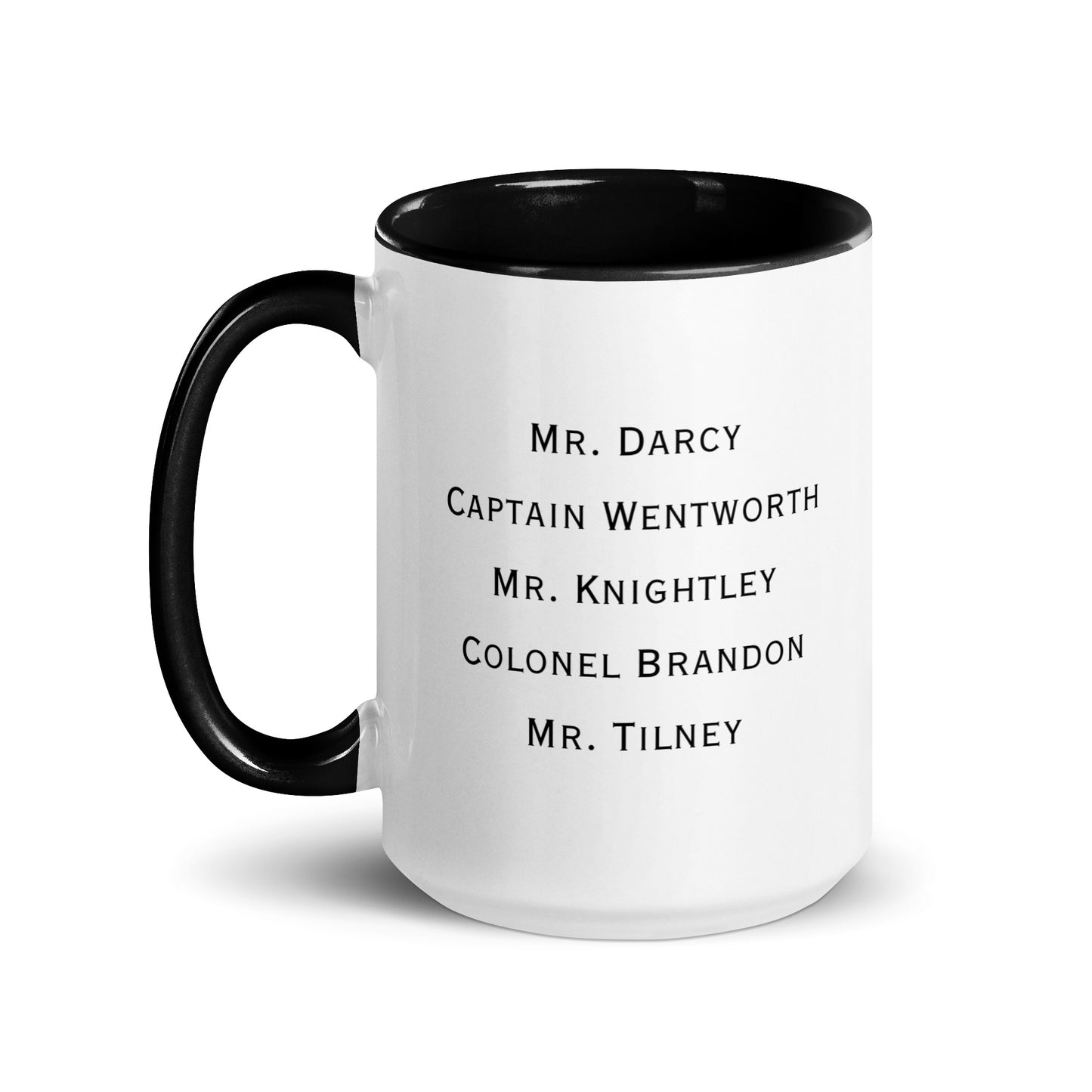 Austen Hero names, Mug with Color Inside