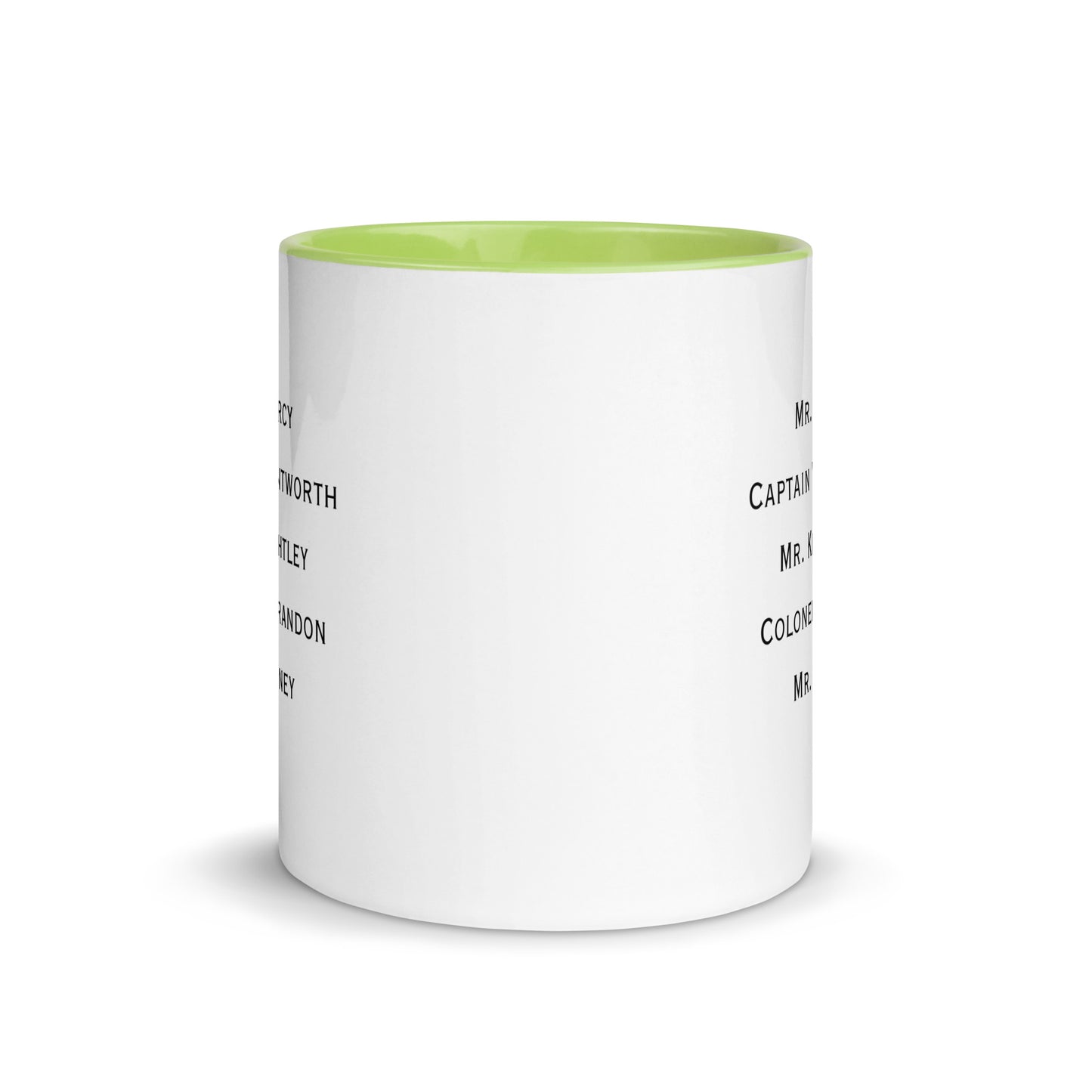 Austen Hero names, Mug with Color Inside
