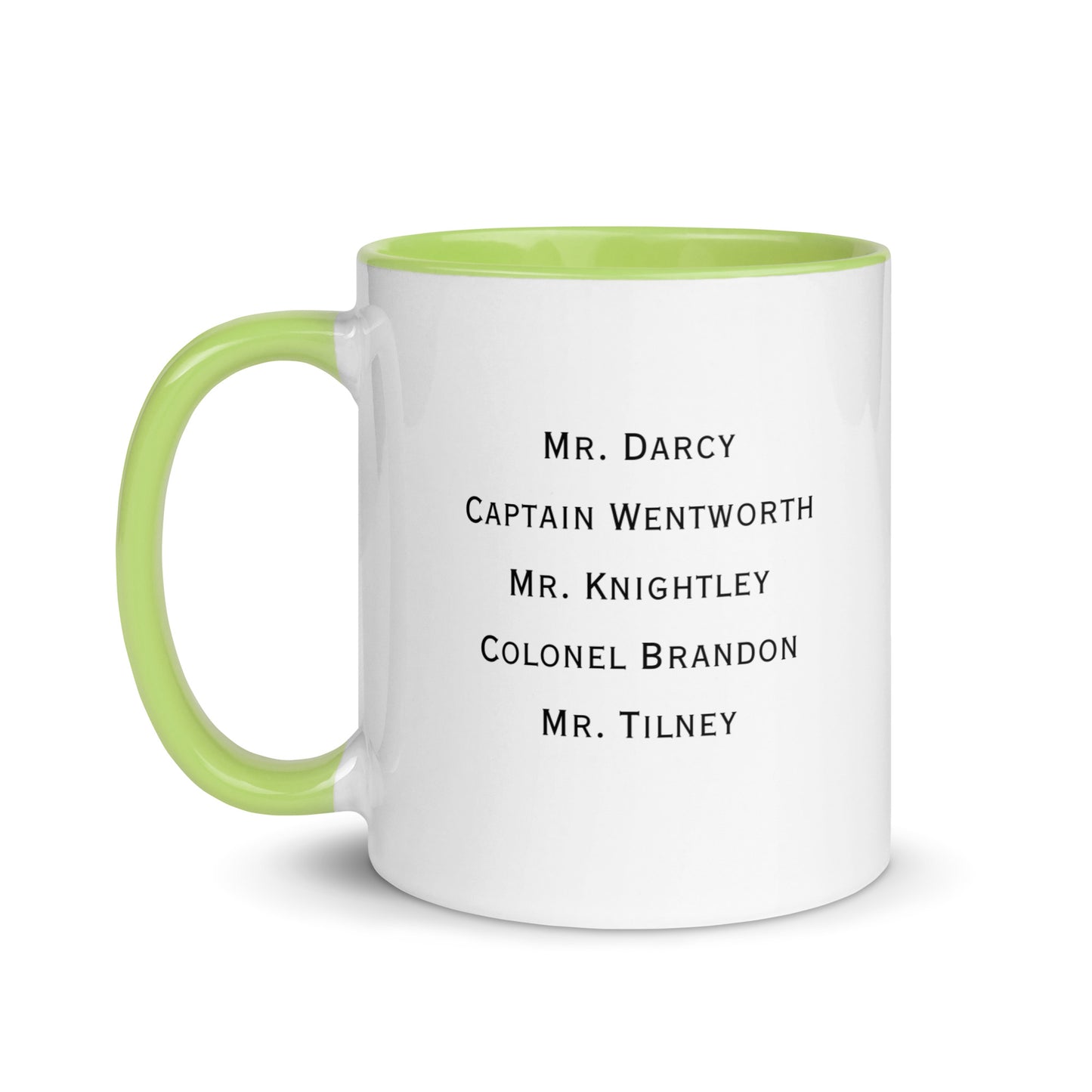 Austen Hero names, Mug with Color Inside