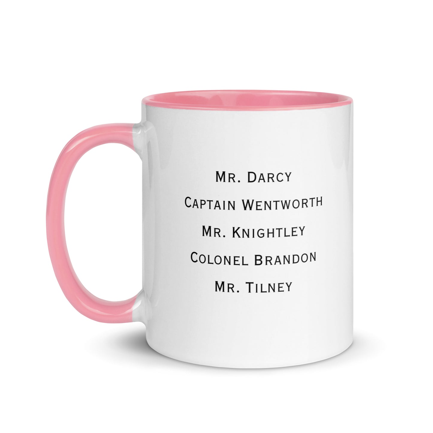 Austen Hero names, Mug with Color Inside