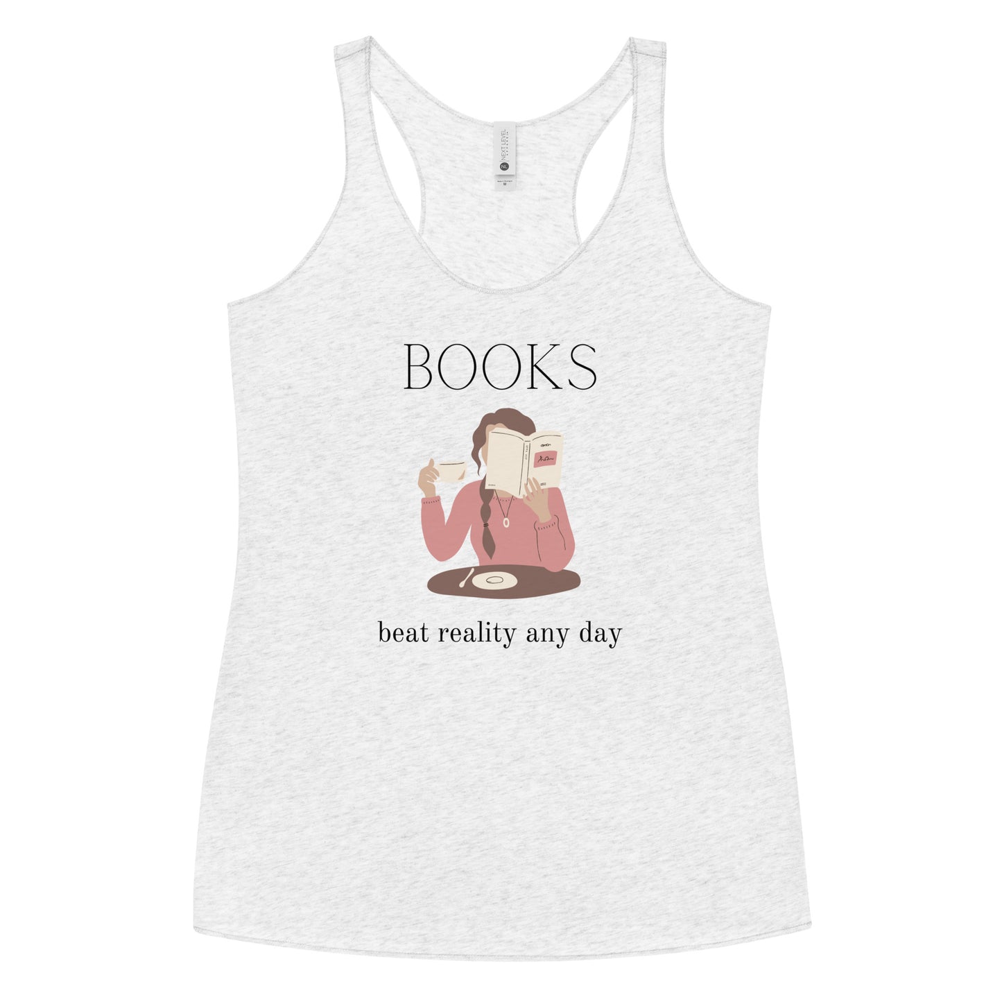 Book Beat Reality Any Day, Women's Racerback Tank