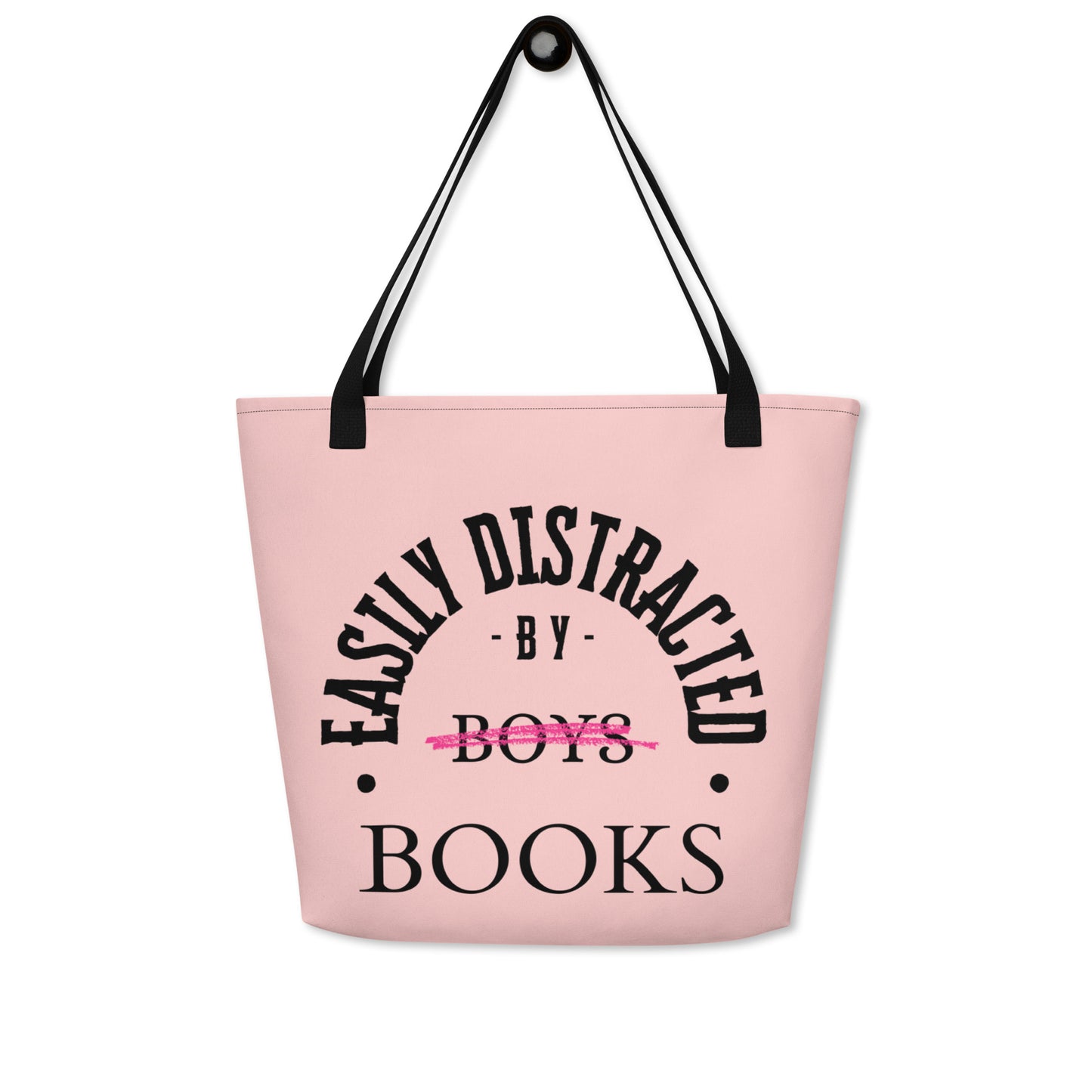Easily Distracted by Books Large Tote Bag