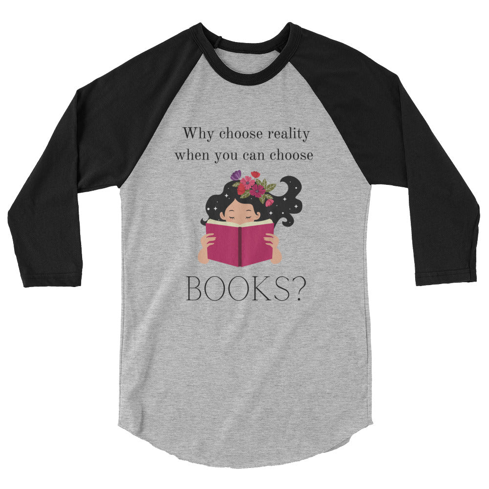 Book Lovers 3/4 sleeve raglan shirt