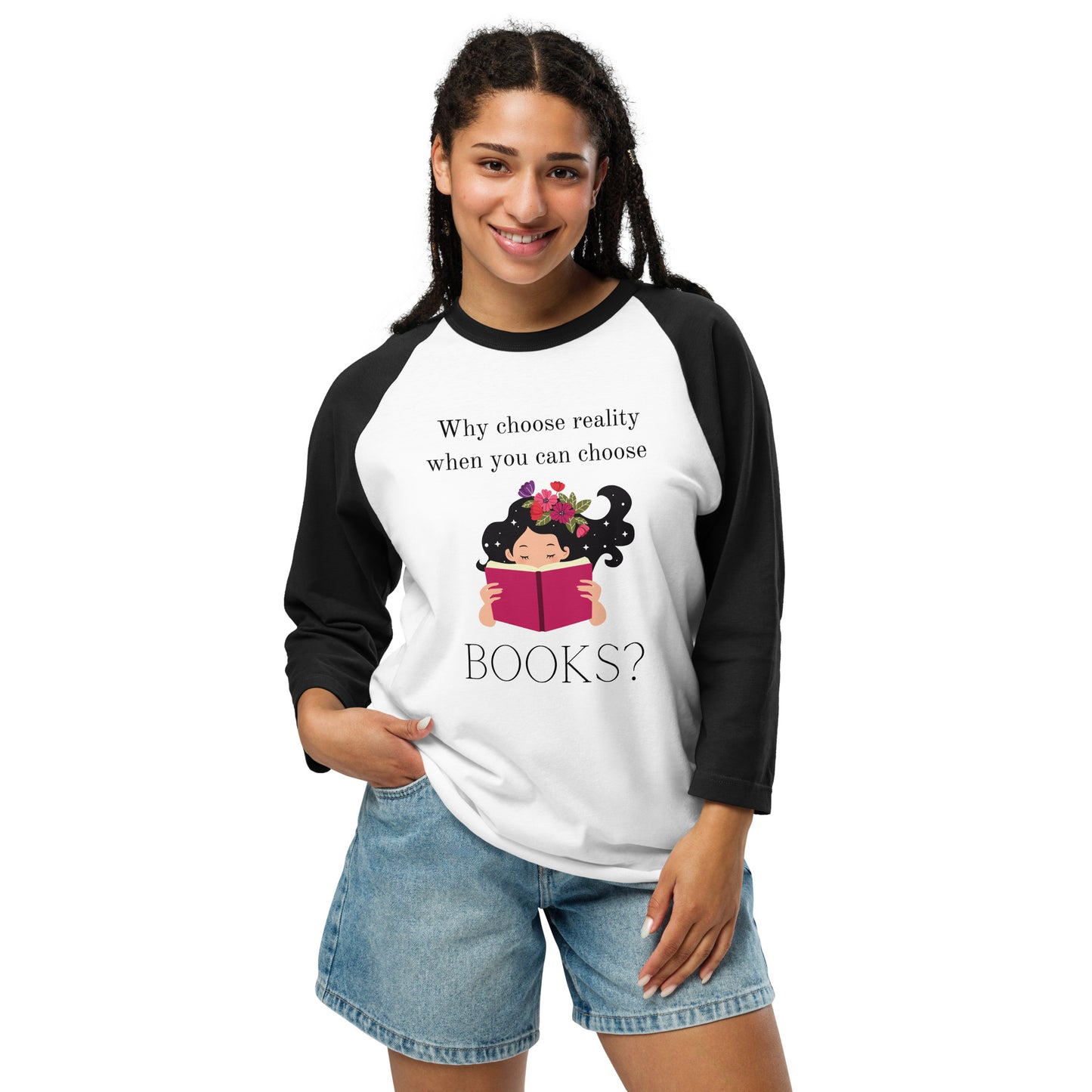 Book Lovers 3/4 sleeve raglan shirt