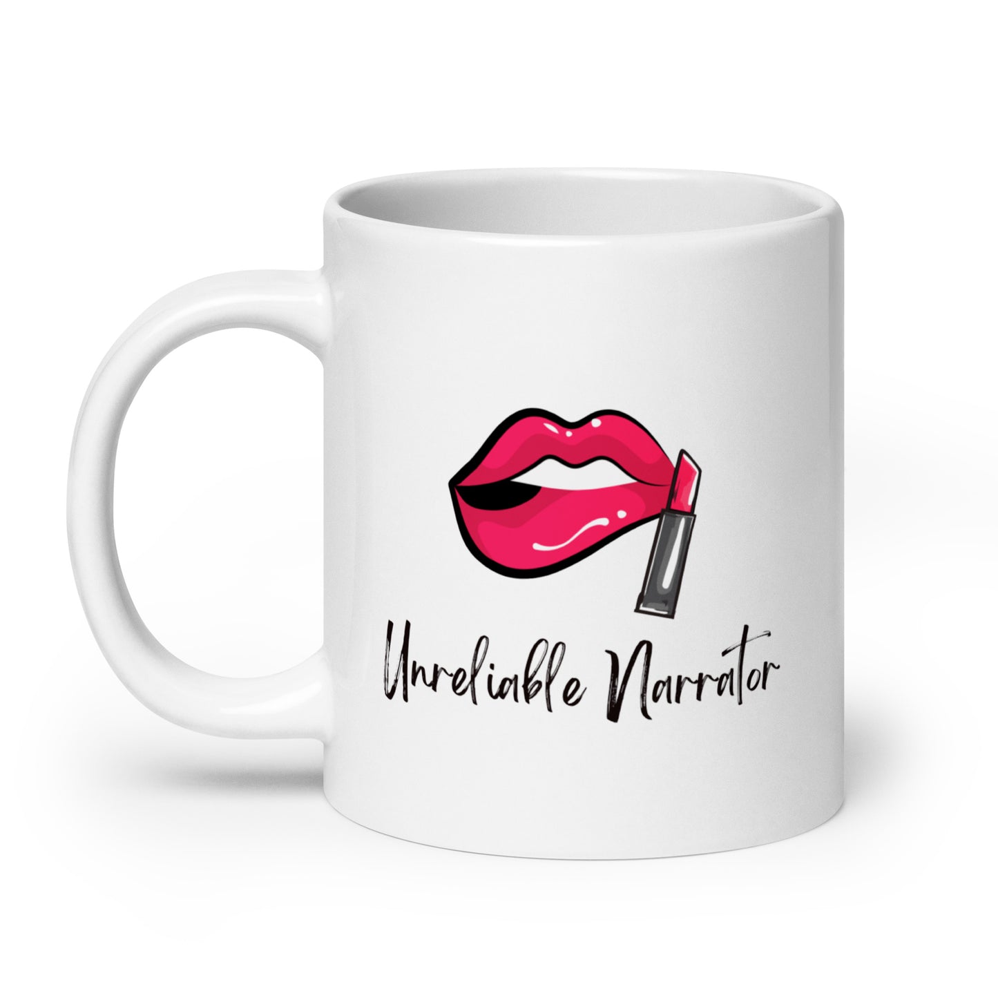 Unreliable Narrator, White glossy mug
