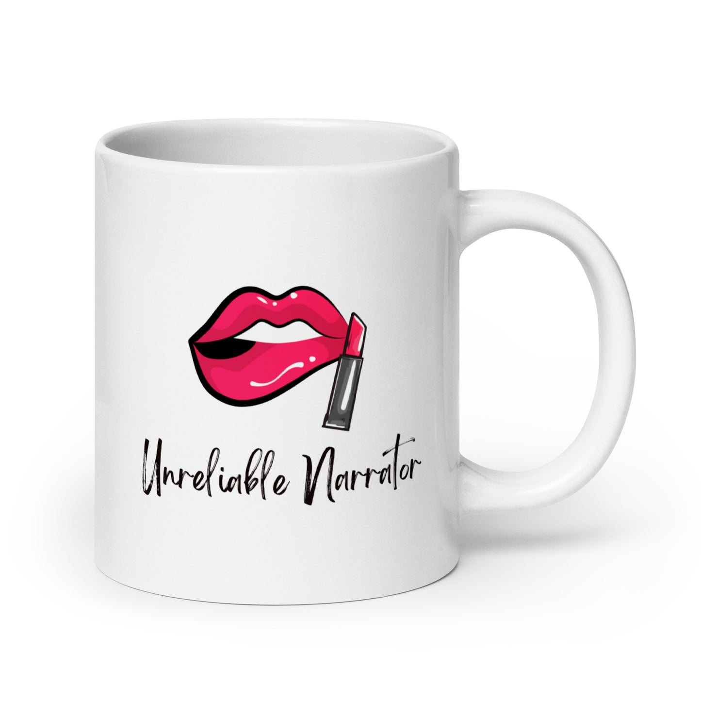 Unreliable Narrator, White glossy mug