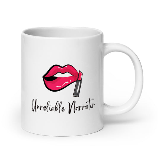 Unreliable Narrator, White glossy mug