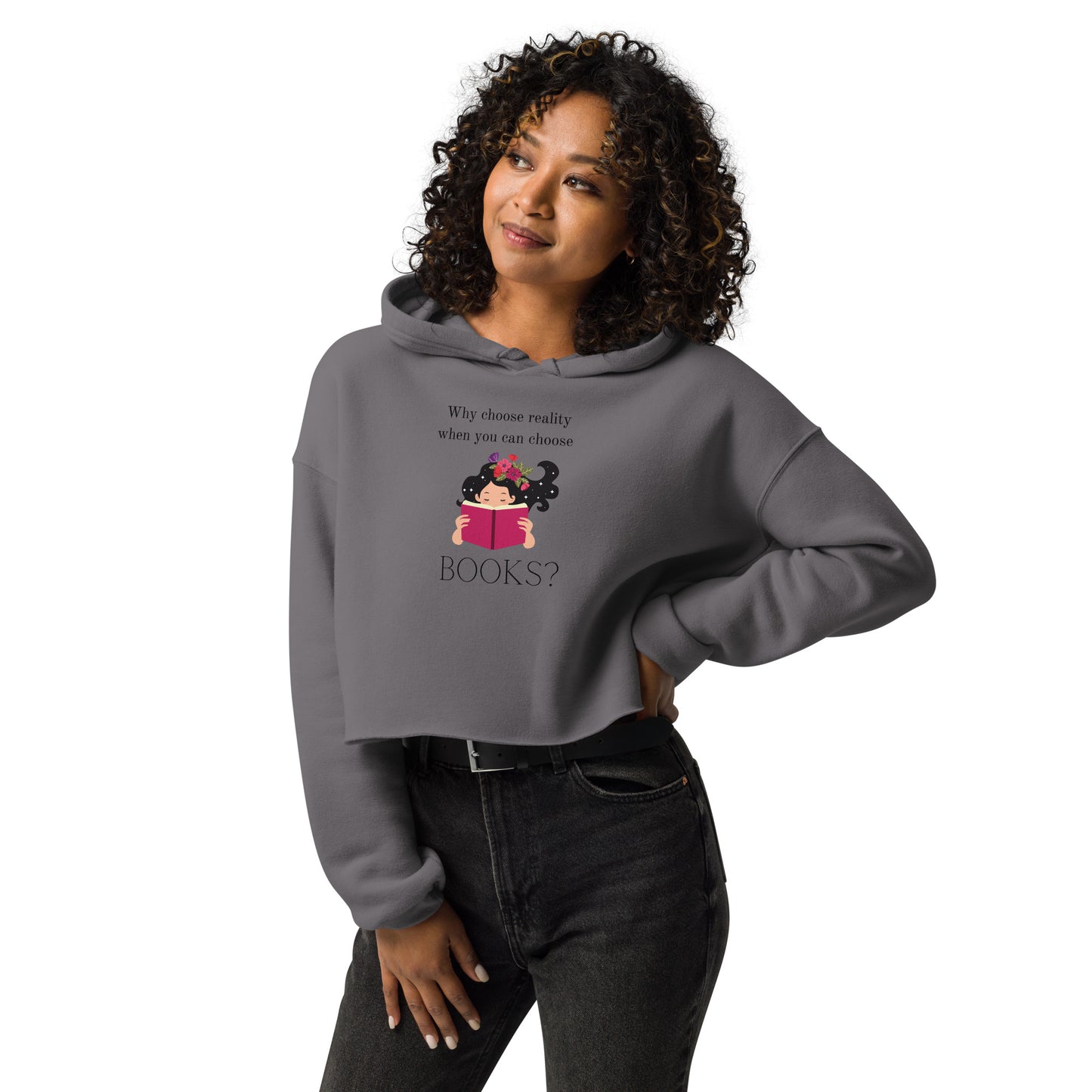 Book Lovers Crop Hoodie