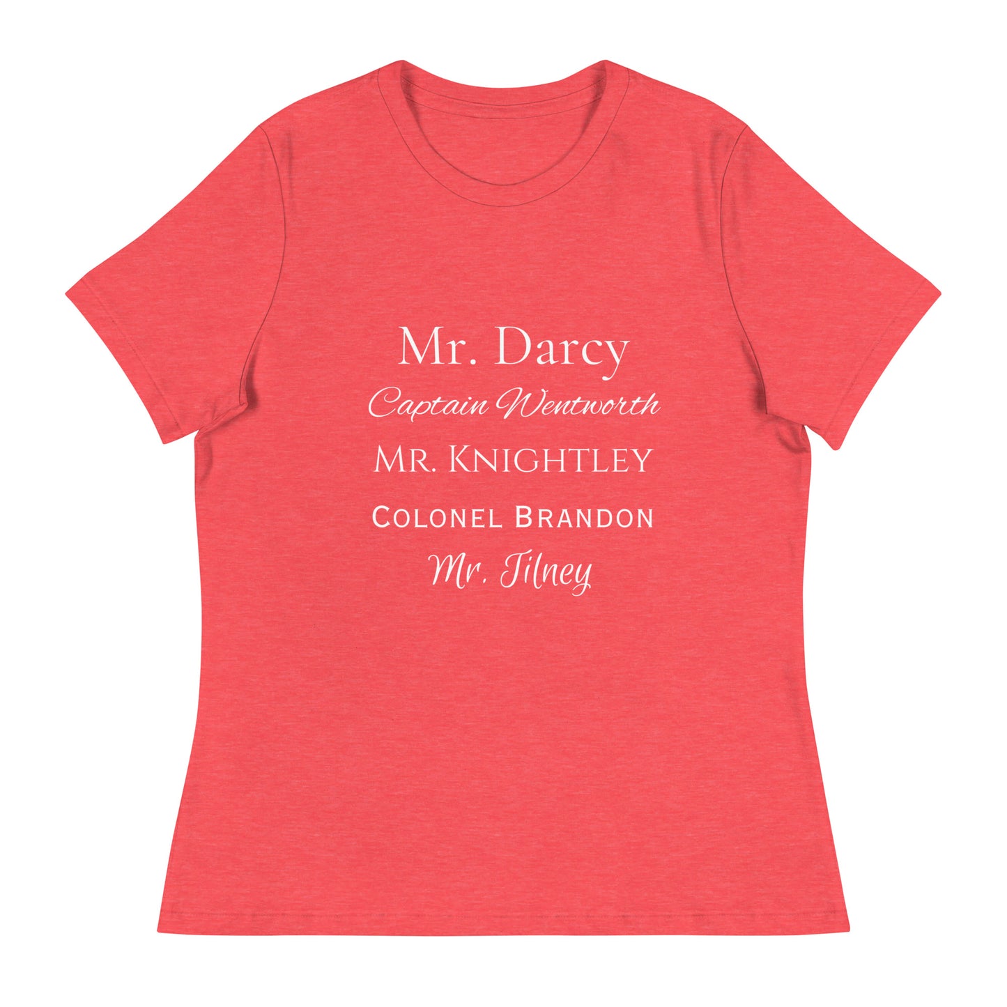 Austen Heroes, Women's Relaxed T-Shirt